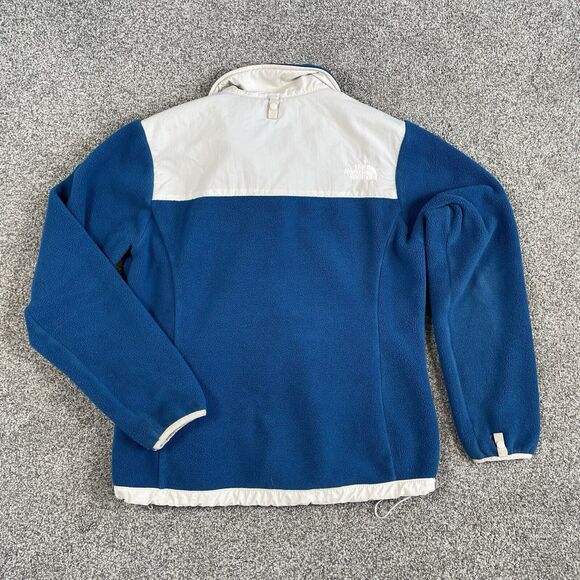 The North Face Full Zip Womens Fleece Jacket Zip Pockets Blue White Size Medium - Picture 3 of 11